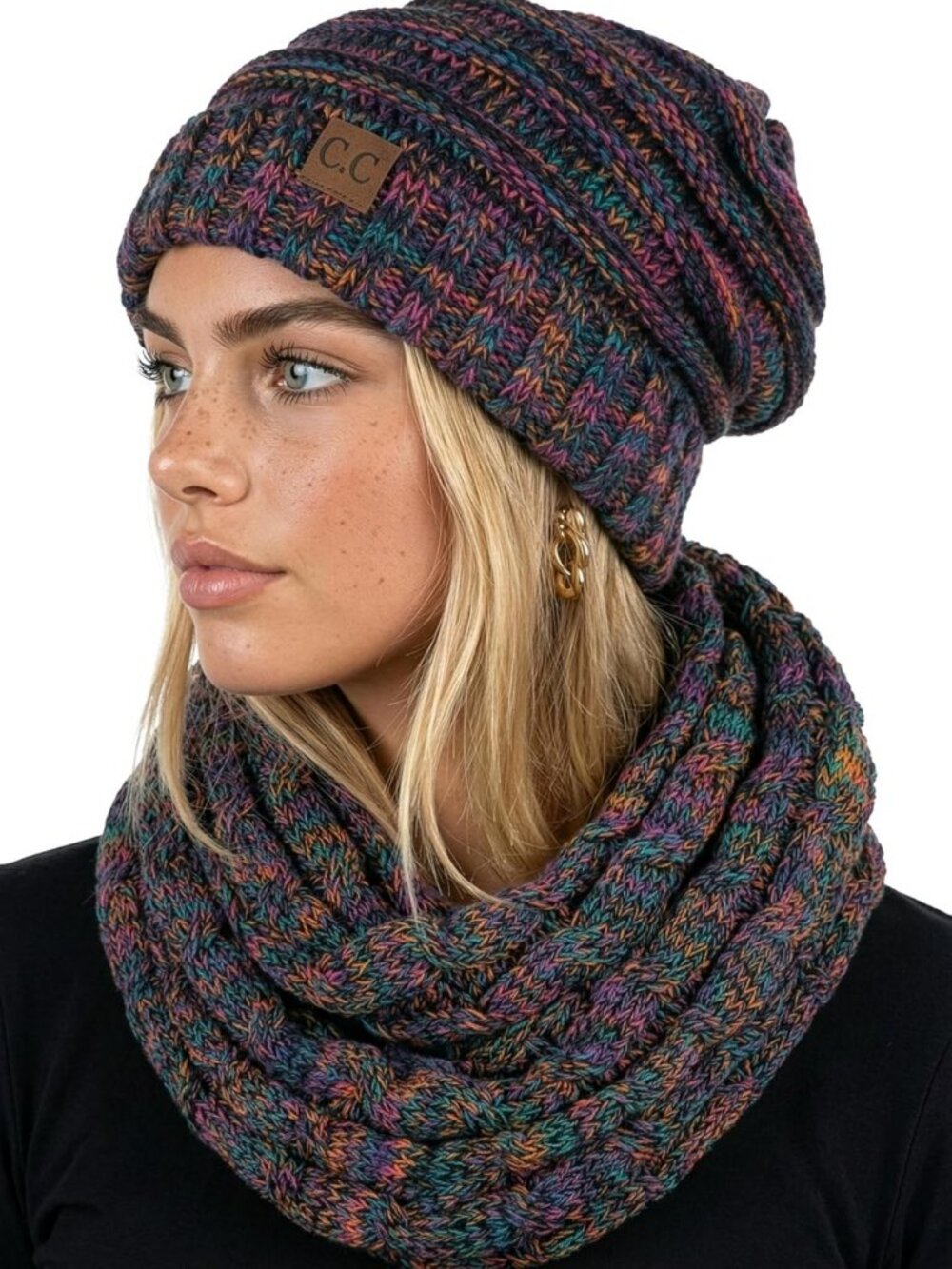 Cozy Slouchy Beanie & Infinity Scarf Set – Stylish Winter Accessories for Women